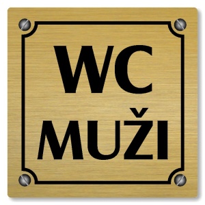 WC muži, 118x118mm, zlatá, Kansas